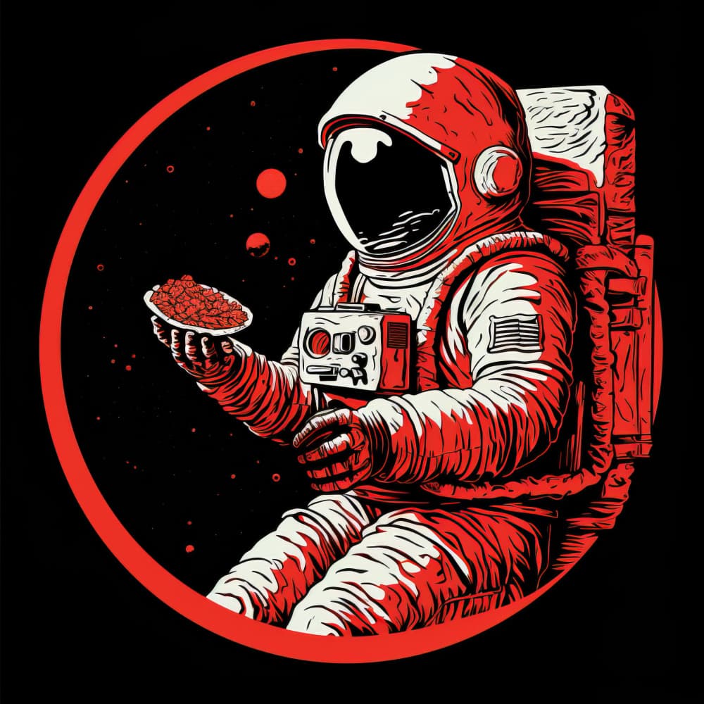 Astronaut Space Snack by Bilge Paksoylu — canvas wall art