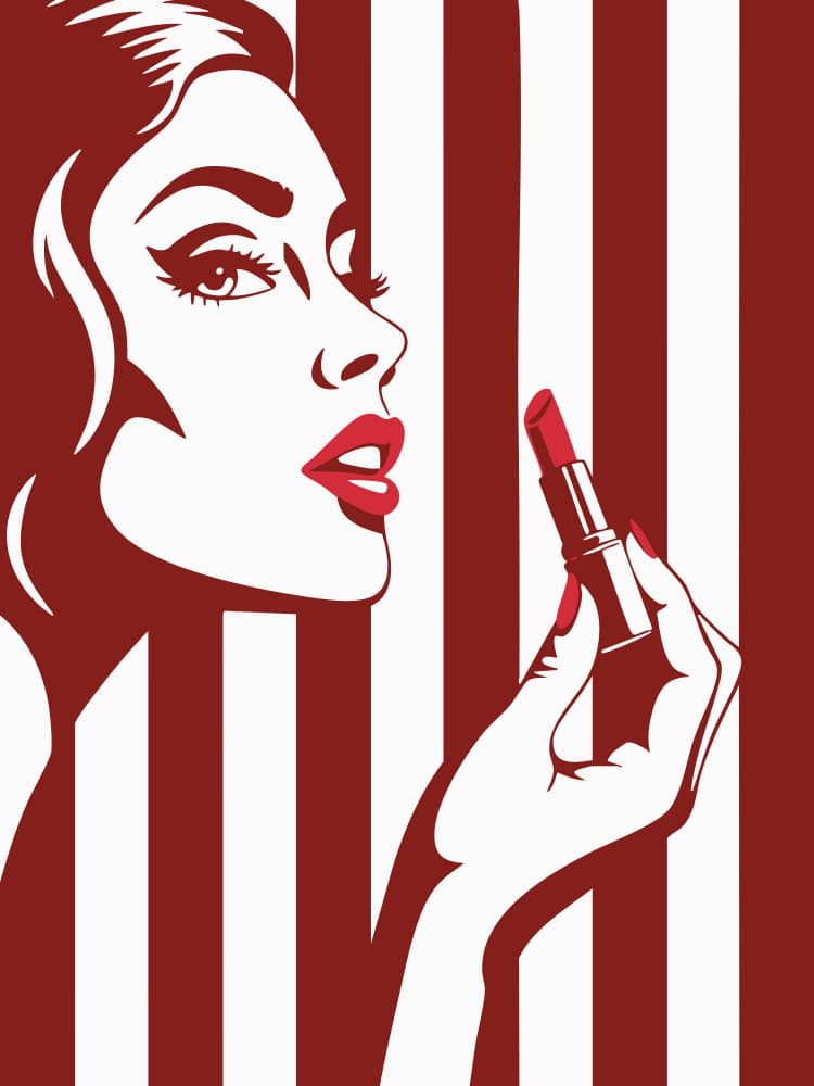 Red Lipstick Glamour by Andreas Magnusson — canvas wall art
