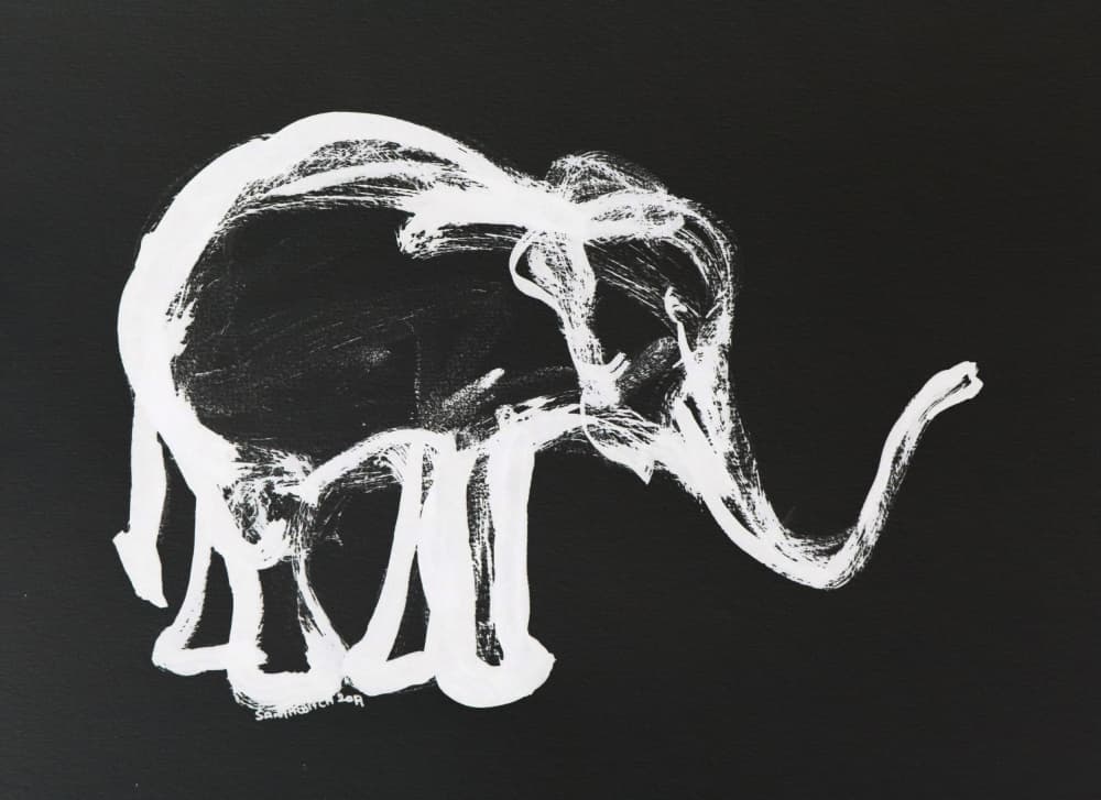 Abstract Elephant Sketch by Santhosh ch — canvas wall art
