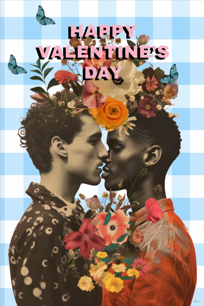 Happy Valentine Kiss by Sue Skellern — canvas wall art