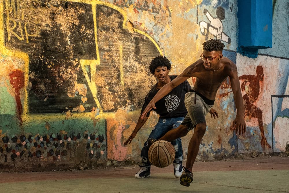 Youthful Basketball Action by Bego Amare — canvas wall art