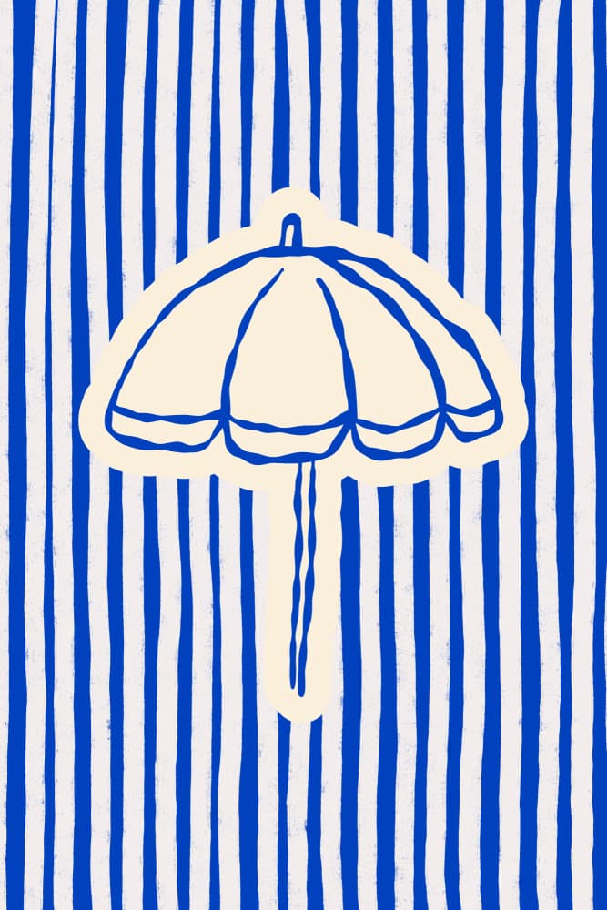 Beach Umbrella Stripes by Treechild — canvas wall art