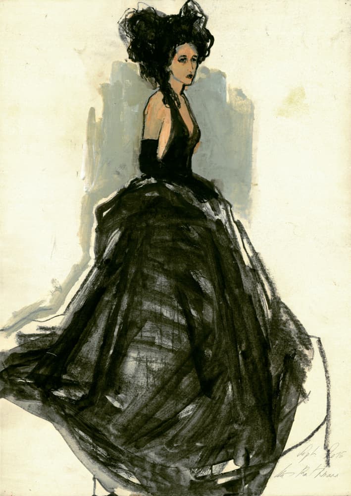 Elegant Lady in Black by Ute Rathmann — canvas wall art