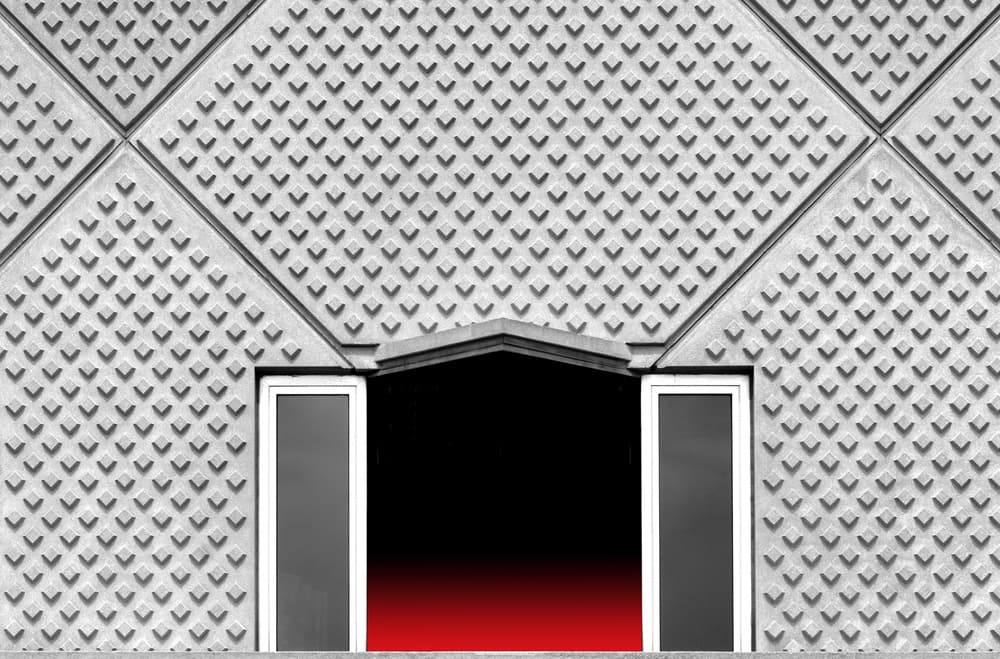Geometric Red Entrance by Hans-Wolfgang Hawerkamp — canvas wall art