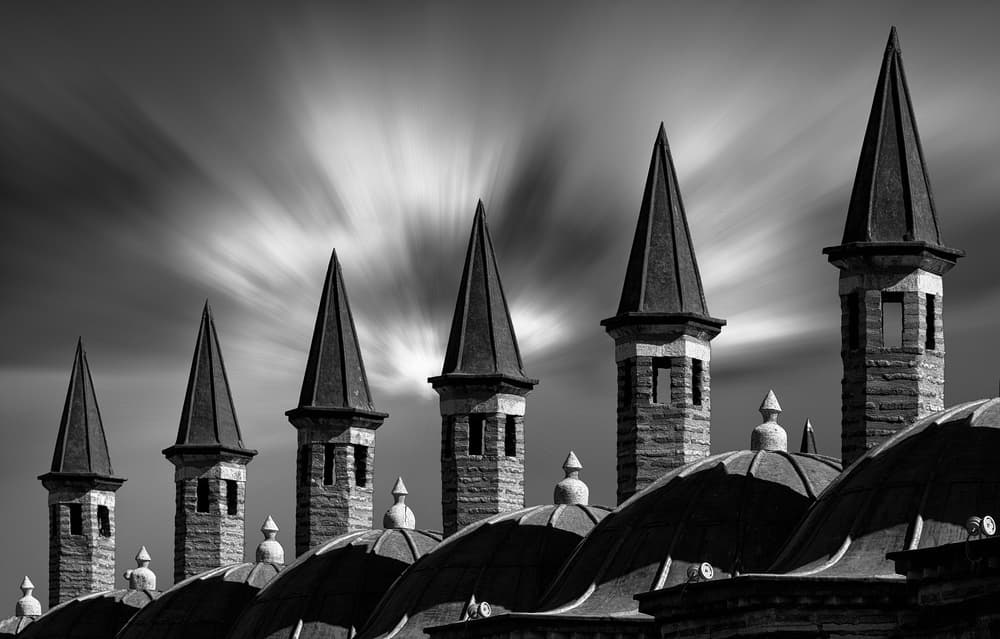 Dramatic Rooftop Spires by Hans-Wolfgang Hawerkamp — canvas wall art