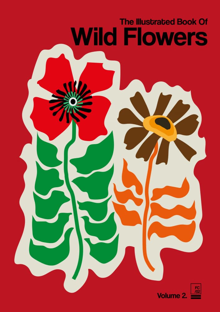 Retro Wildflower Illustration by Frances Collett — canvas wall art