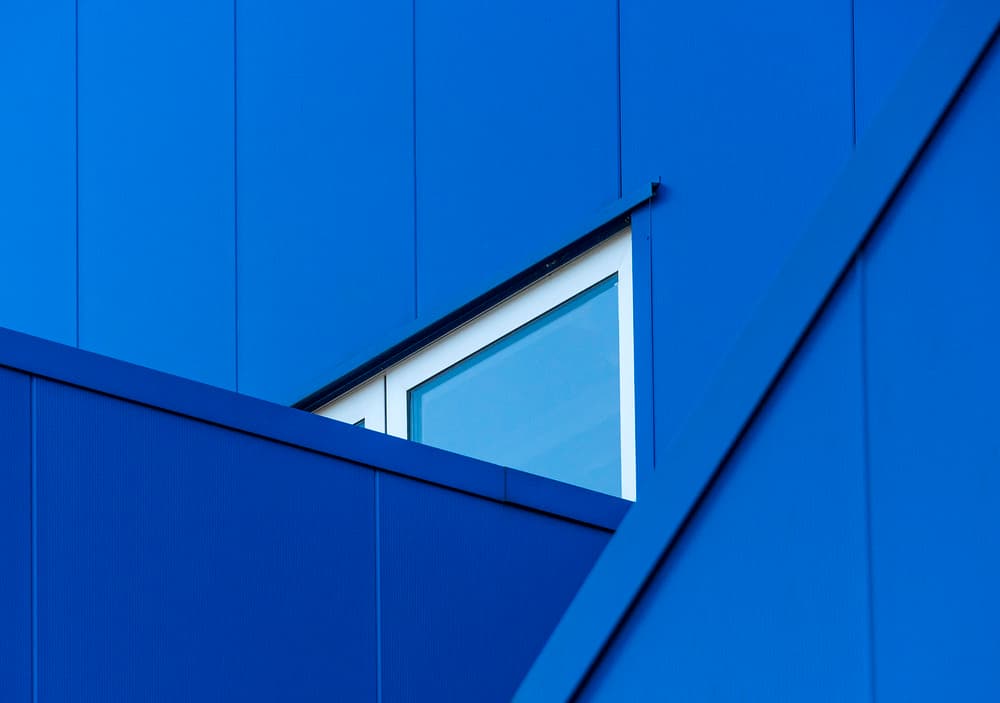 Sleek Blue Angles by Jef Van den Houte — canvas wall art