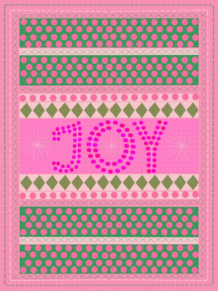 Joyful Pink Green Pattern by Aliya Putrus — canvas wall art