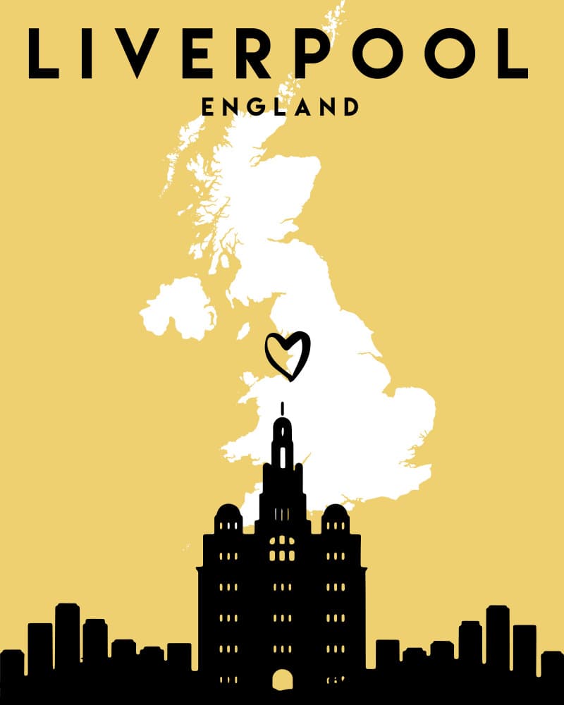 Liverpool Love Map by Emiliano Deificus — canvas wall art