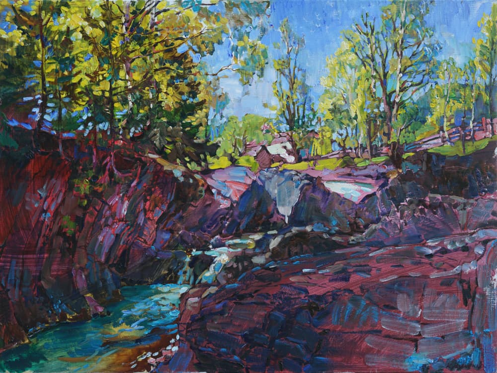 Vibrant River Gorge by Andrii Kutsachenko — canvas wall art
