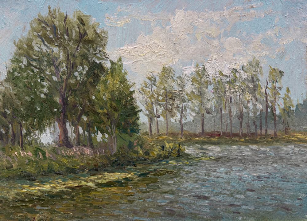 Riverside Green Trees by James Zamora — canvas wall art