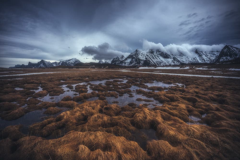 Moody Winter Mountains by Carlos Gonzalez — canvas wall art
