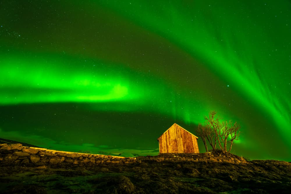 Vibrant Aurora Cabin by Jesus Concepcion Alvarado — canvas wall art