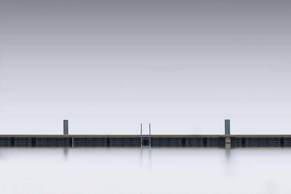 Minimalist Pier Reflection by Rolf Endermann — canvas wall art