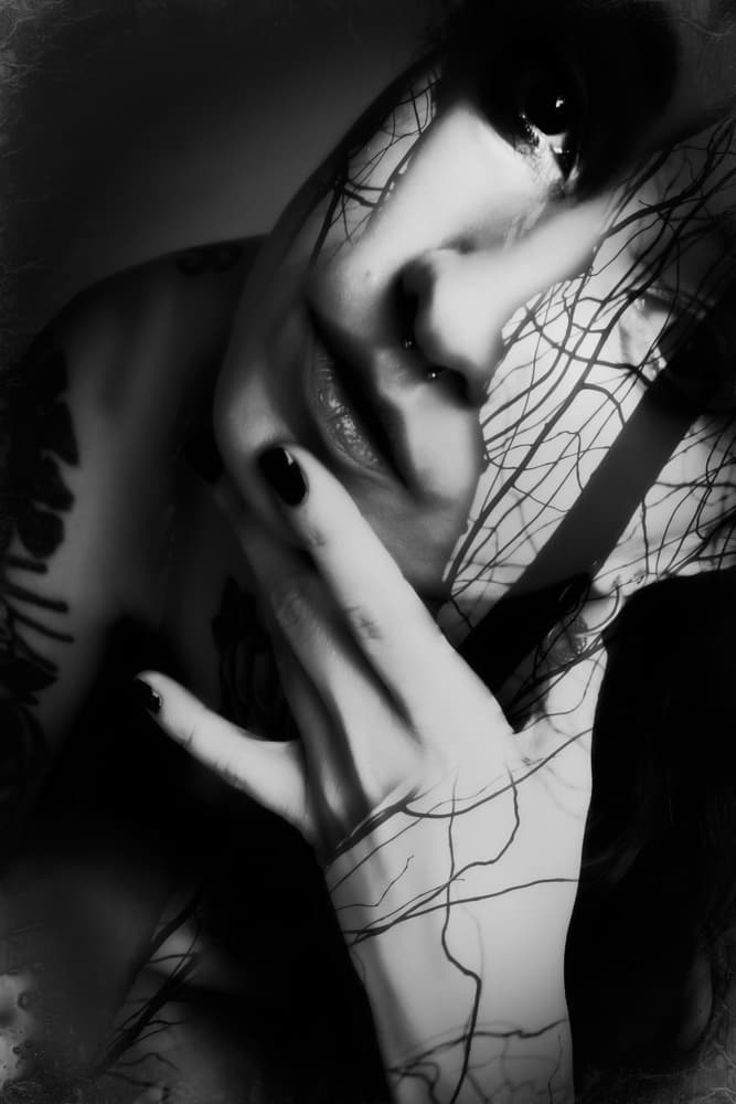 Gothic Branches Woman by Bogdan Bouşcă — canvas wall art