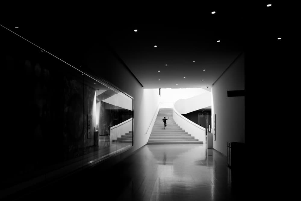 Child on Grand Staircase by Michiko Ôtomo — canvas wall art