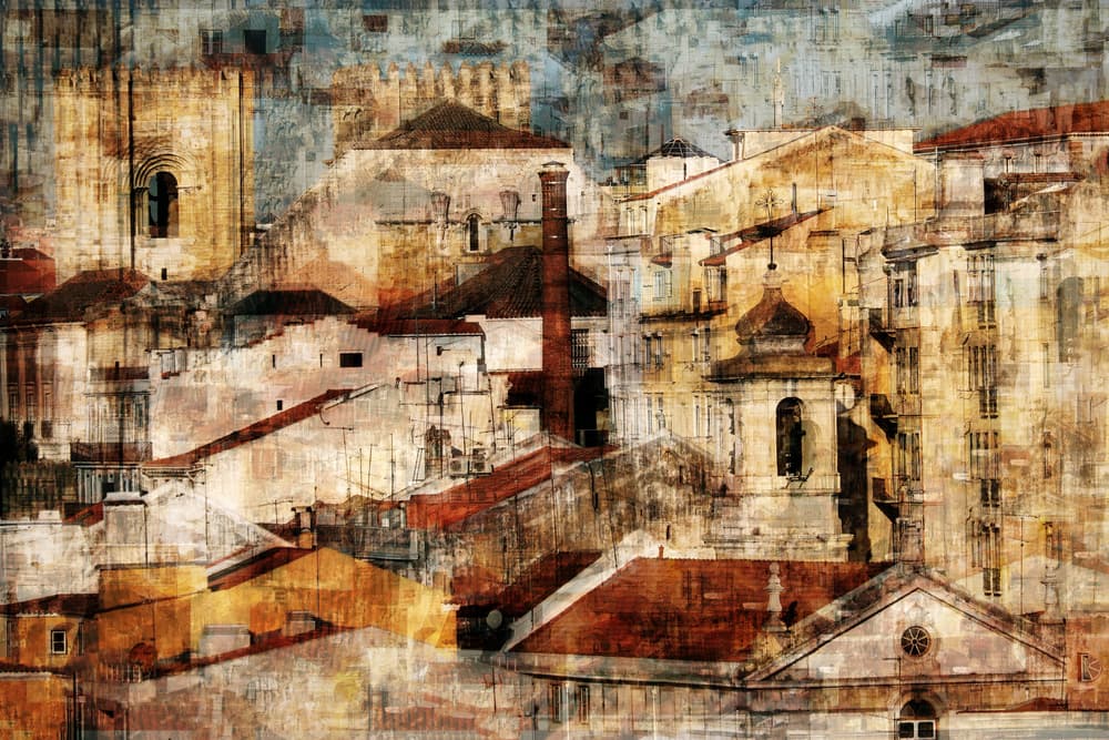 Textured City Rooftops by Hans-Wolfgang Hawerkamp — canvas wall art