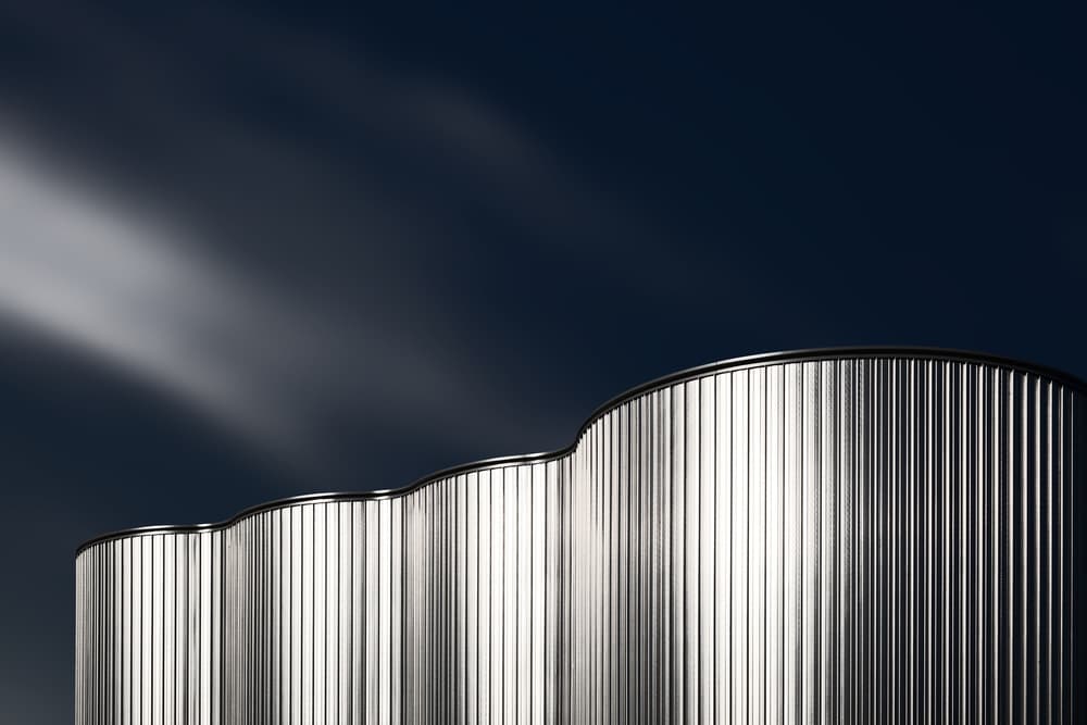Silver Architectural Curves by Jeroen van de Wiel — canvas wall art