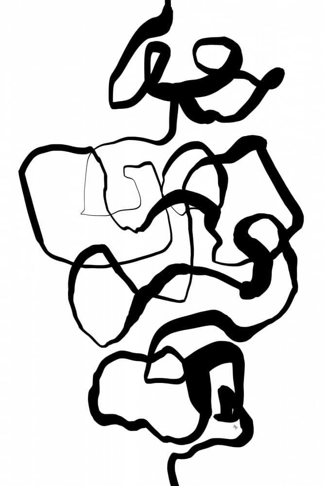 Dynamic Black White Lines by Martina — canvas wall art