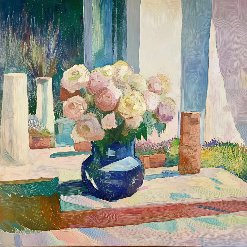 Sunlit Window Flowers by Avanesova Elena — canvas wall art