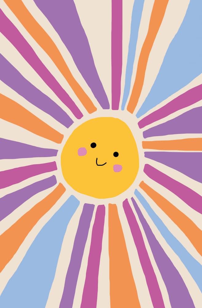 Happy Groovy Sun by Aylin Demir — canvas wall art