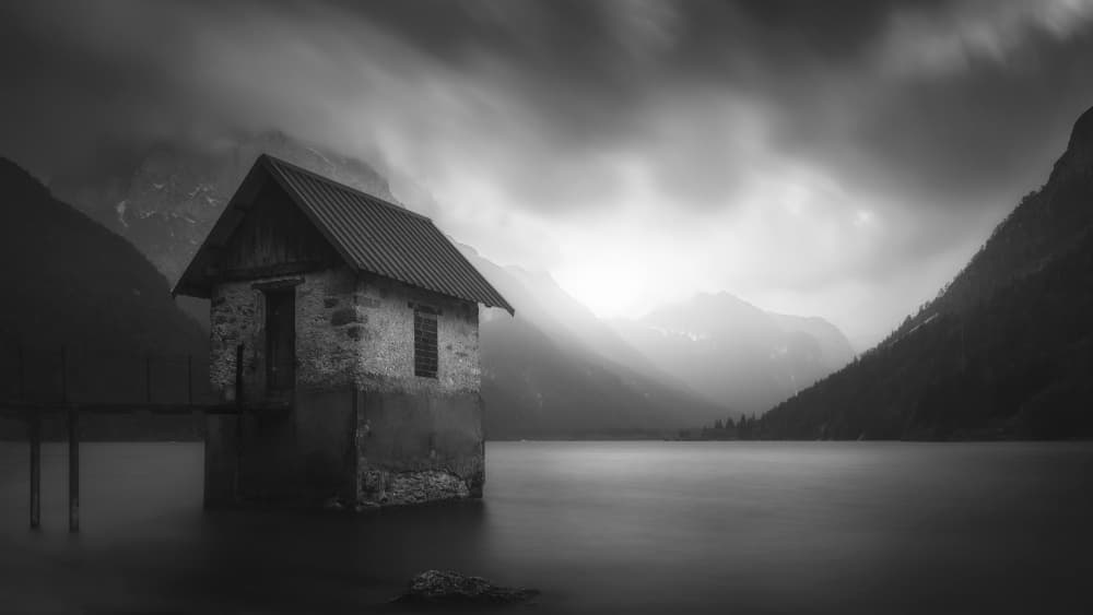 Misty Lake House by Thomas de Franzoni — canvas wall art
