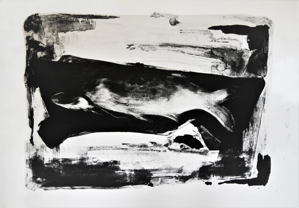 Fluid Black Shape by Doris Schmitz — canvas wall art