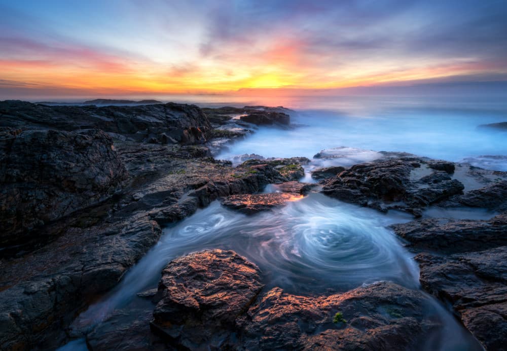Ocean Swirl at Sunset by Jingshu Zhu — canvas wall art