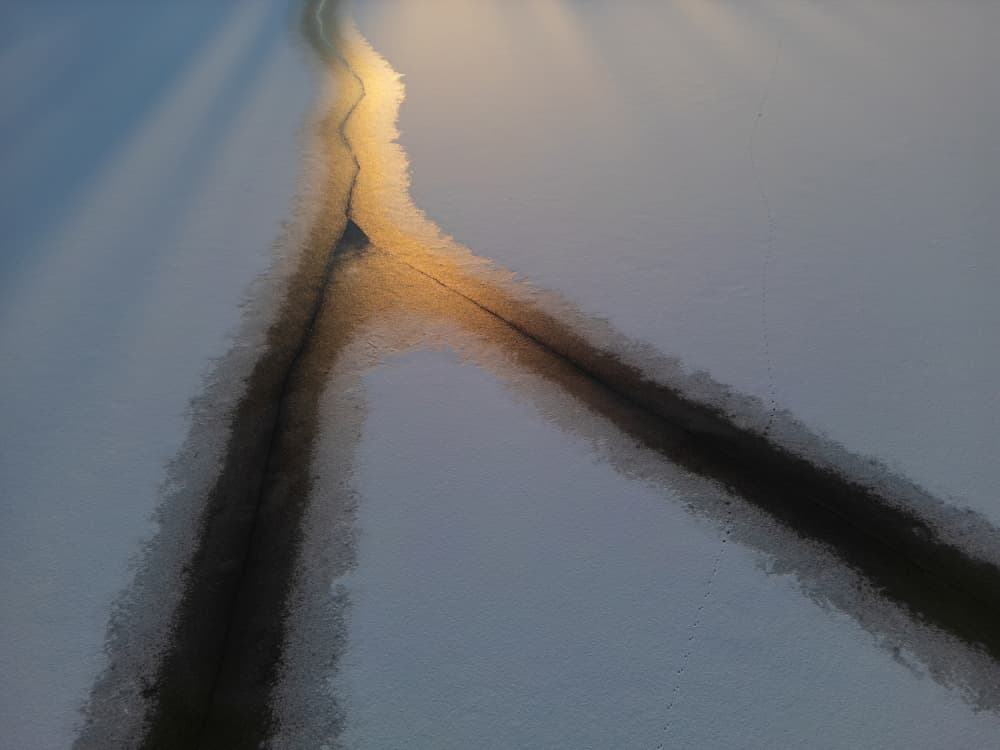 Sunlit Frozen Path by Leszek Paradowski — canvas wall art