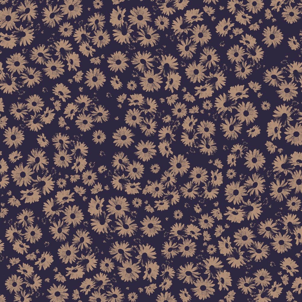 Dark Floral Daisies by Florent Bodart — canvas wall art