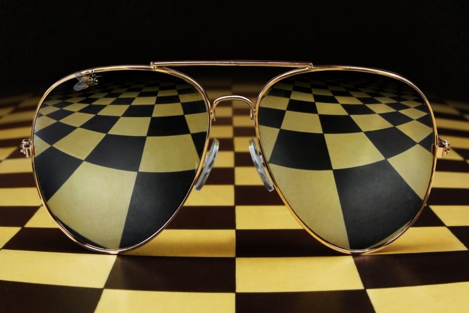 Aviator Chessboard Reflection by Mister Solo — canvas wall art