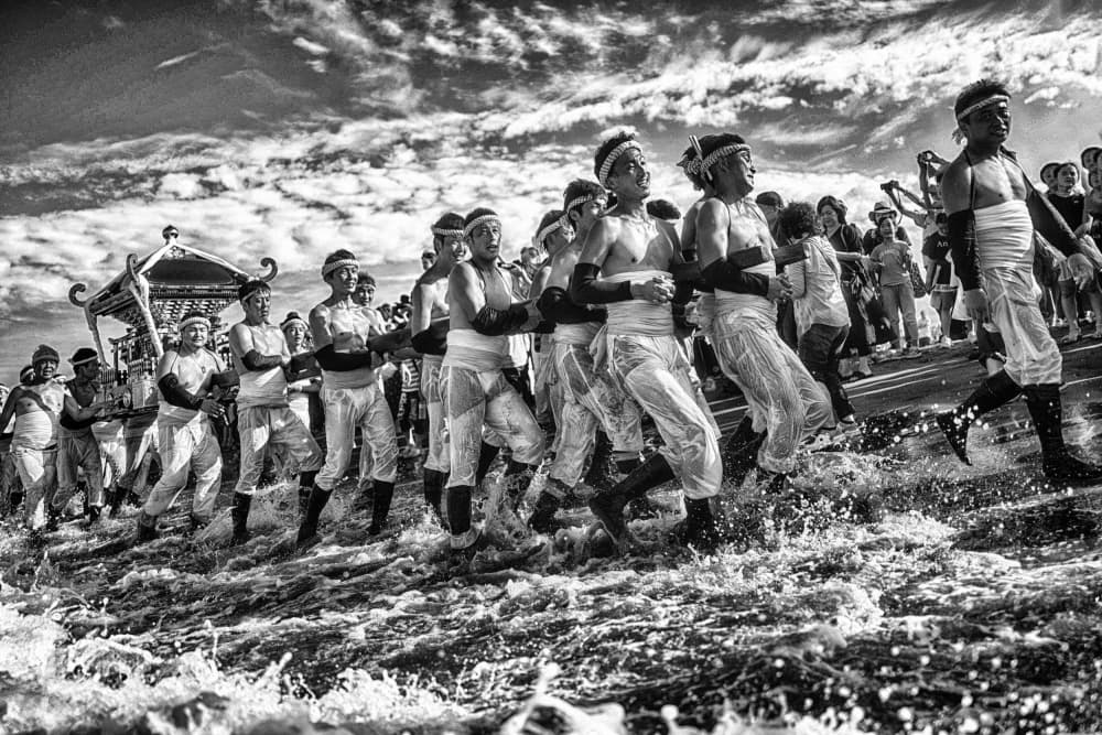 Traditional Water Procession by Yasutaka Sameshima — canvas wall art