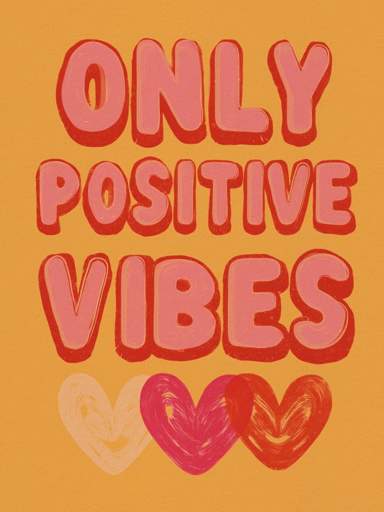 Only Positive Vibes by Andreas Magnusson — canvas wall art