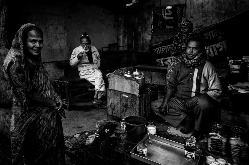 Tea Stall Gathering by Joxe Inazio Kuesta Garmendia — canvas wall art