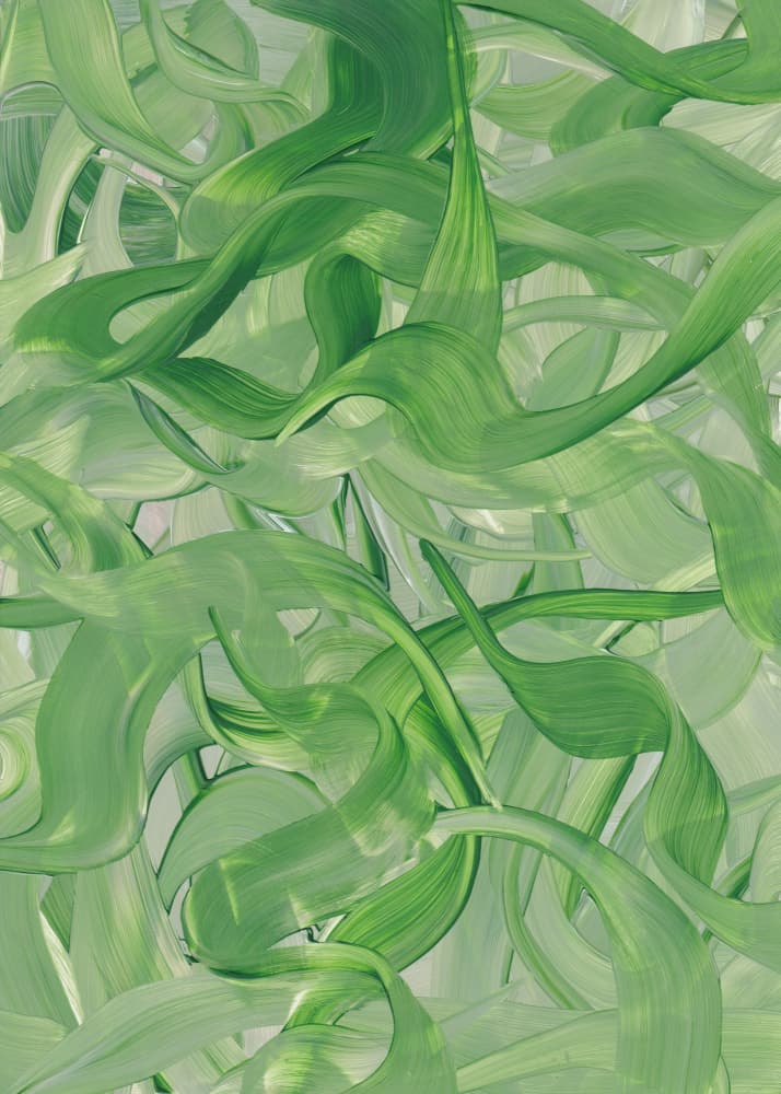 Fluid Green Swirls by Maira Ribena — canvas wall art