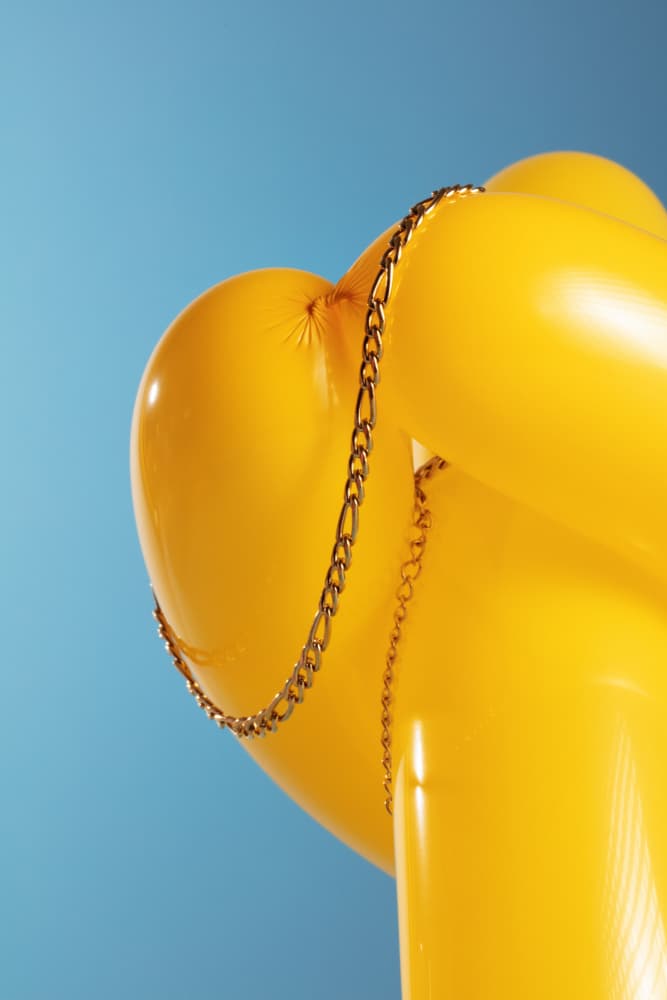 Yellow Forms Golden Chain by Julia Ramiro — canvas wall art
