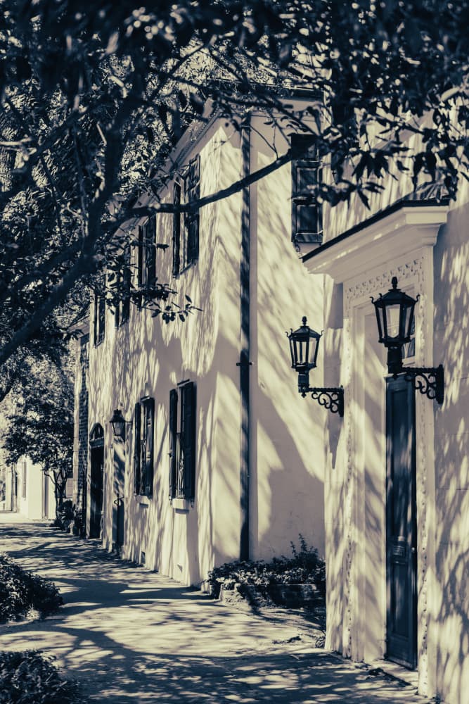 Charming Street Shadows by Courtney Crane — canvas wall art