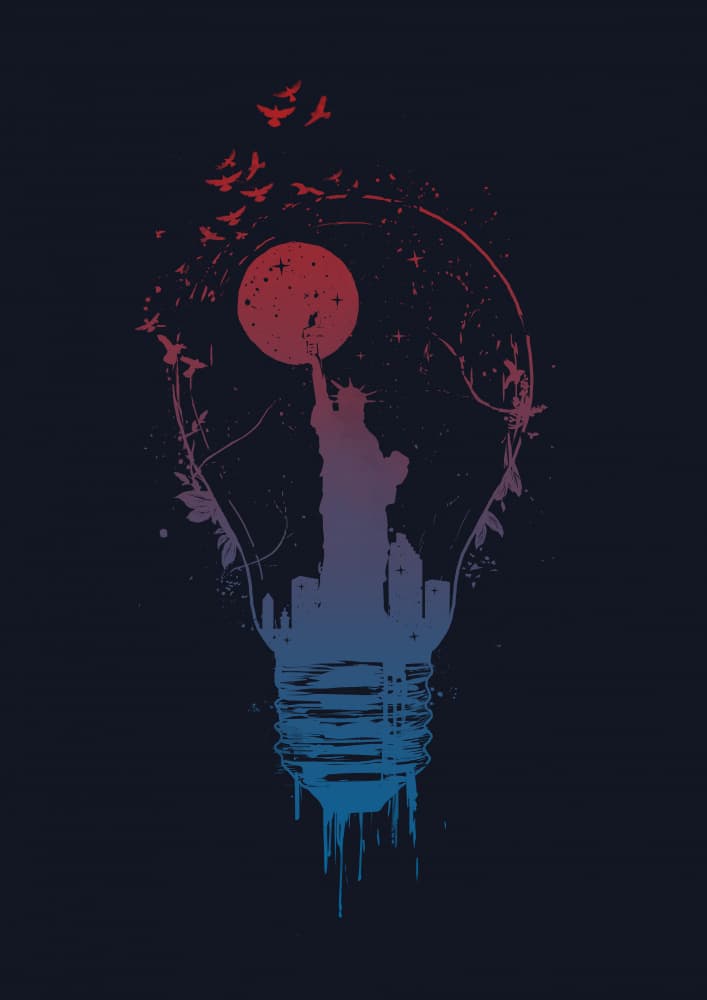 Urban Liberty Light by Balazs Solti — canvas wall art