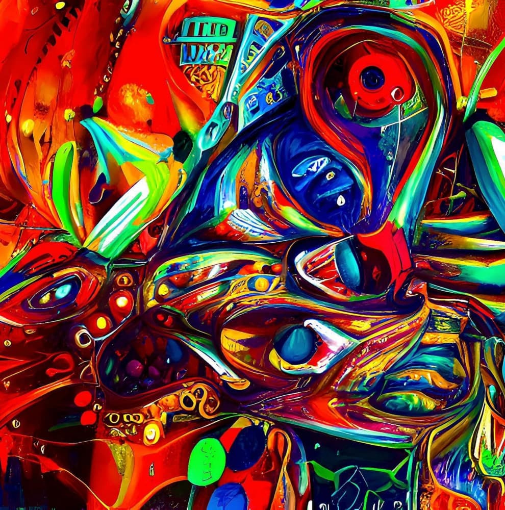 Vibrant Surreal Abstract by mnemonixART — canvas wall art