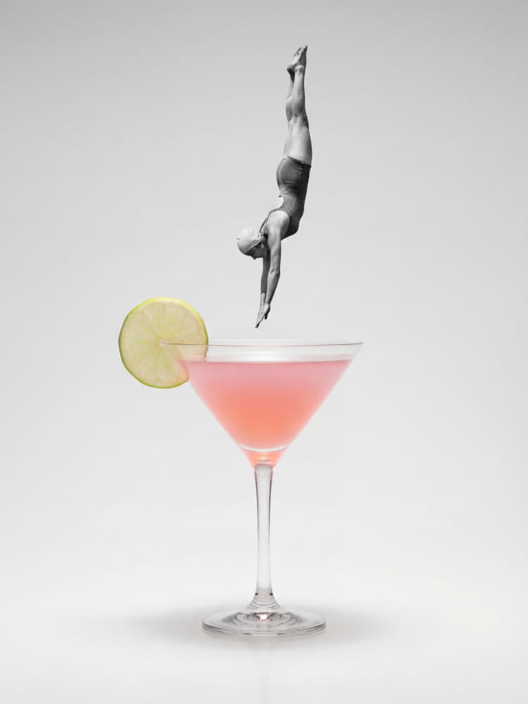 Retro Cocktail Plunge by Andreas Magnusson — canvas wall art