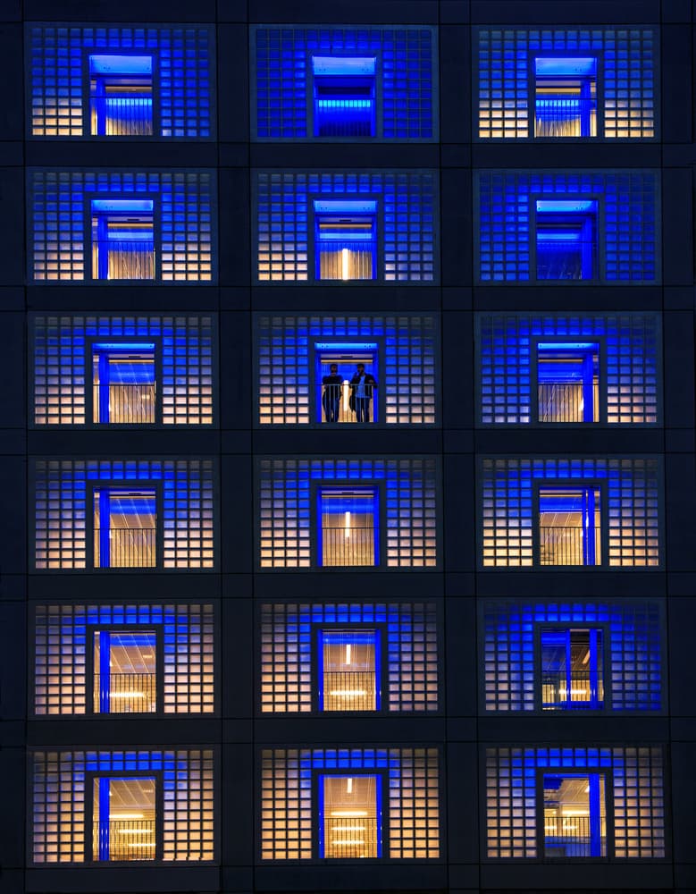 Glowing City Windows by Anette Ohlendorf — canvas wall art