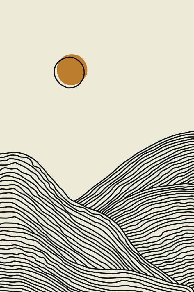 Minimalist Mountain Sun by jay stanley — canvas wall art