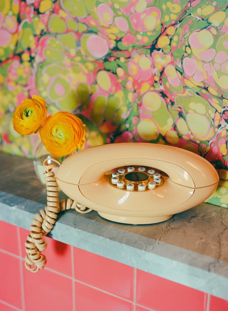 Colorful Retro Phone by Bethany Young — canvas wall art