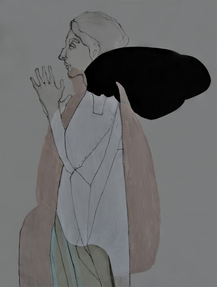 Praying Woman Profile by Doris Schmitz — canvas wall art