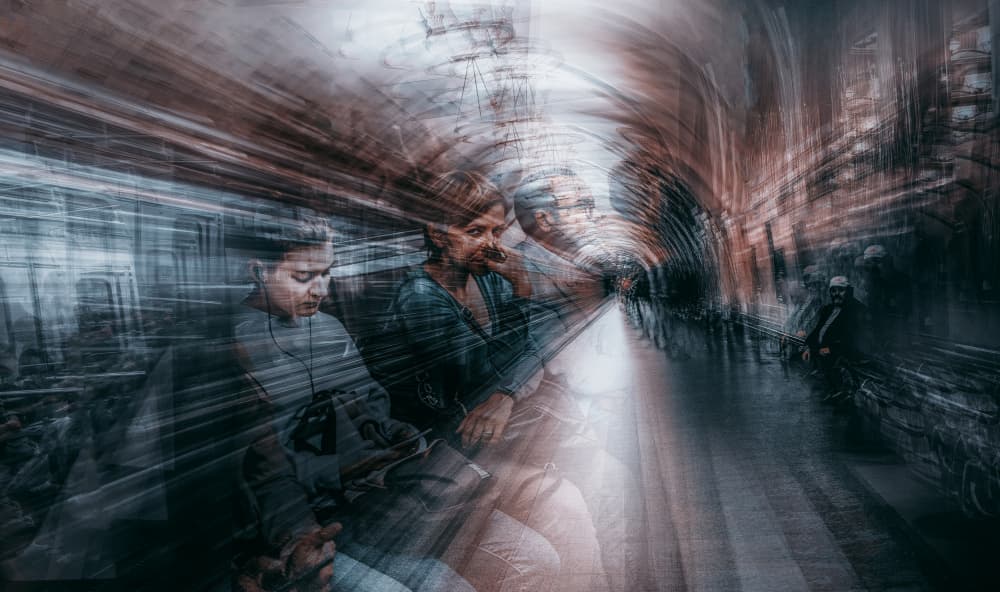 Blurred Subway Commute by Carmine Chiriacò — canvas wall art