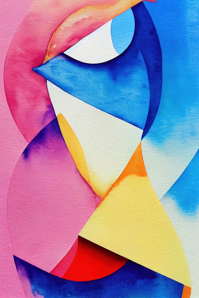 Vibrant Geometric Watercolor by Mauro — canvas wall art