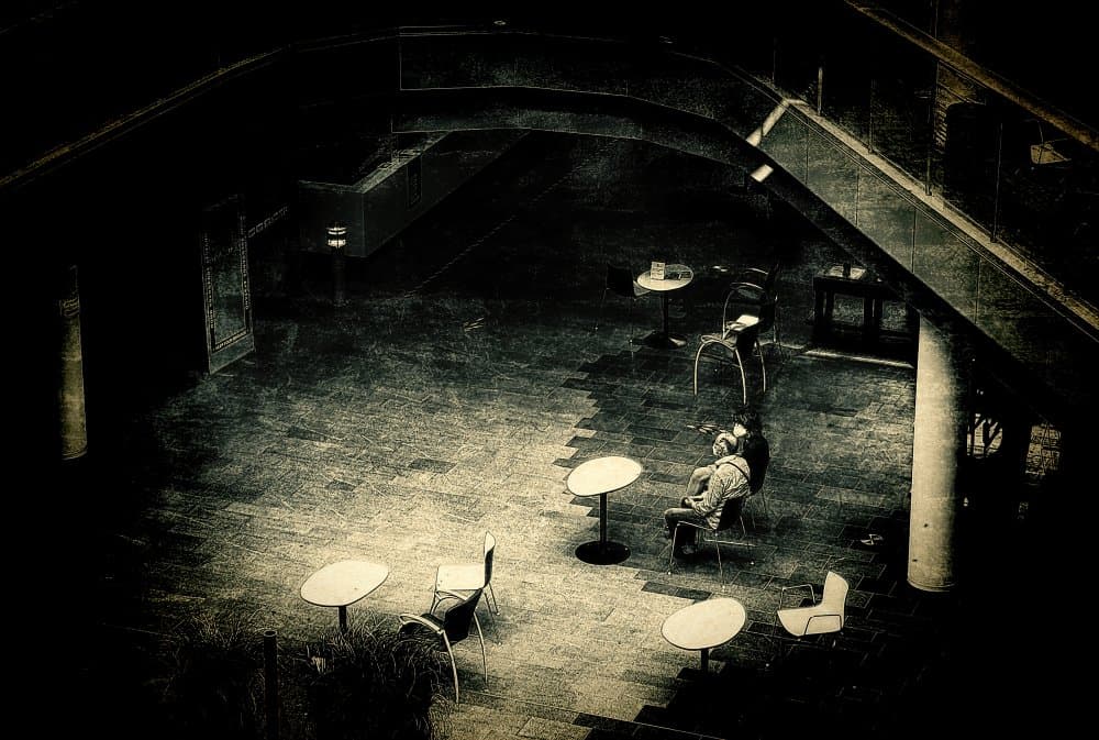Dark Cafe Solitude by Jan van der Linden — canvas wall art