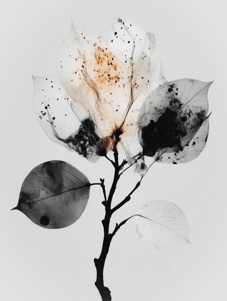 Delicate X-Ray Flower by CATS AND DOTZ — canvas wall art