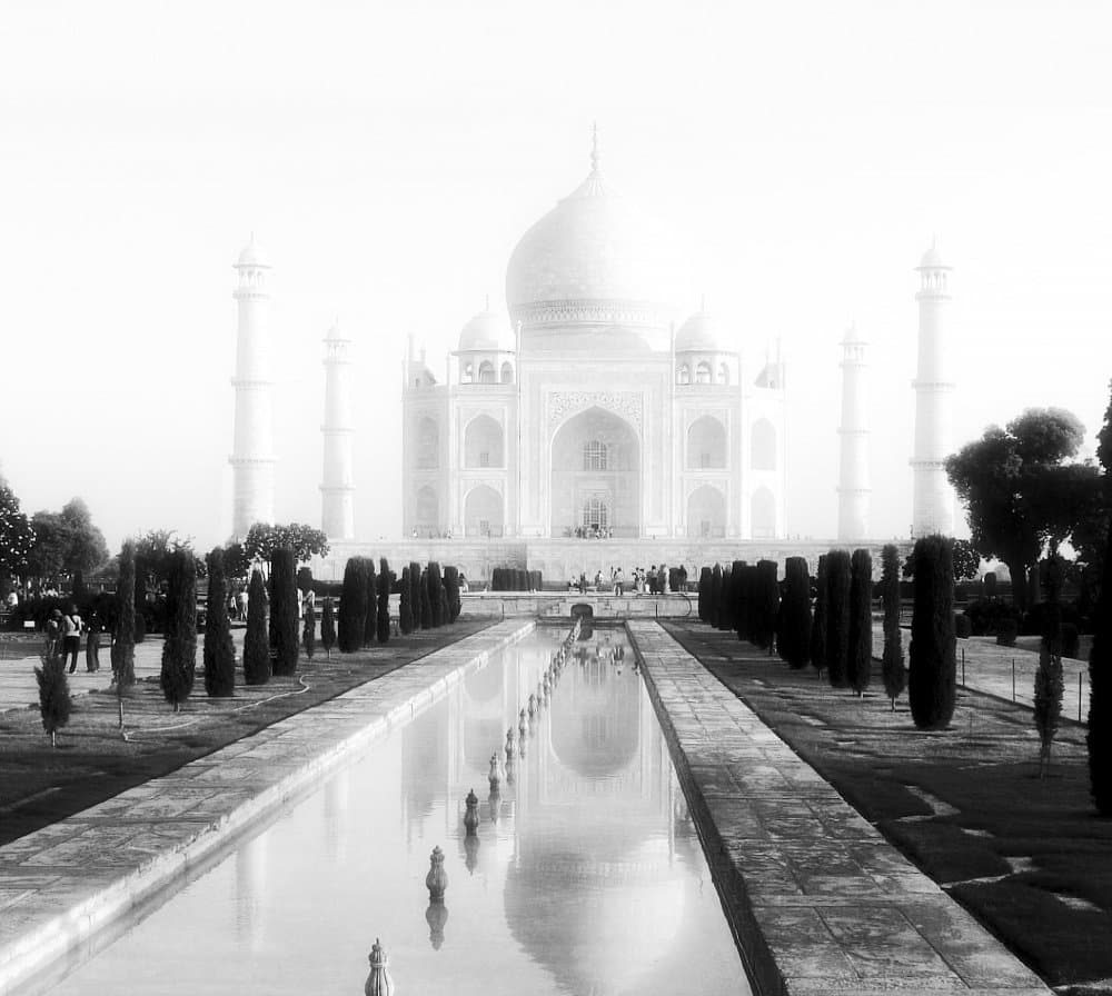 Taj Mahal Reflection by Anna Cseresnjes — canvas wall art
