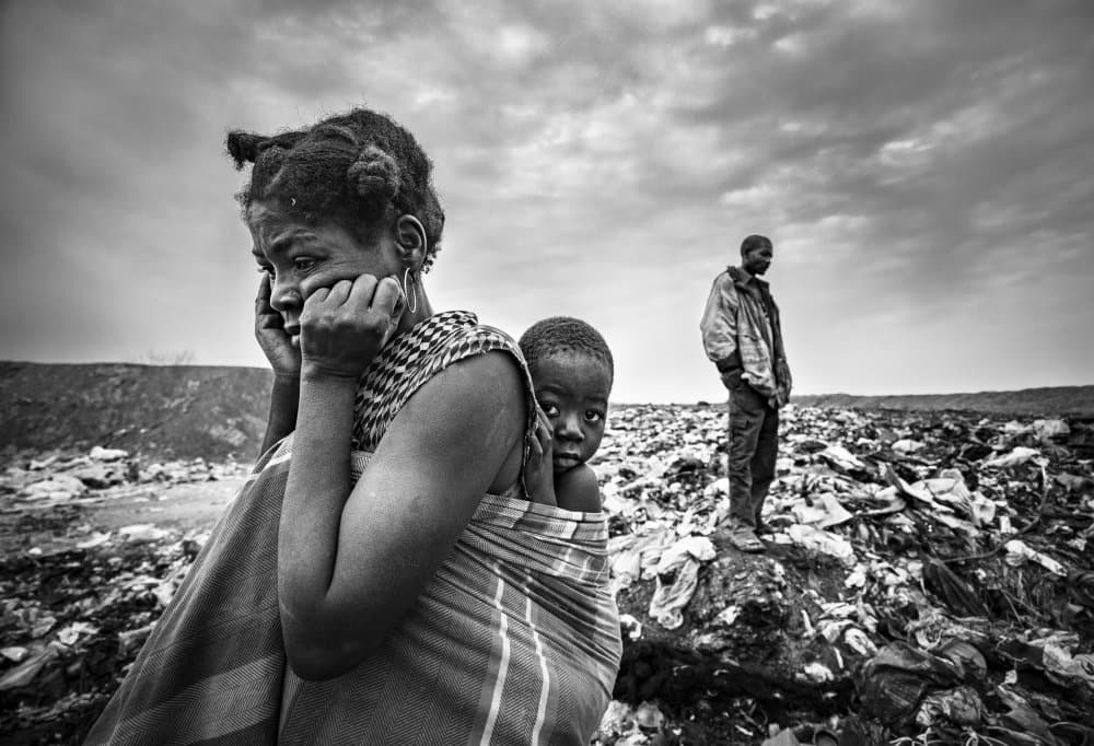 African Mother Child Poverty by João Coelho — canvas wall art